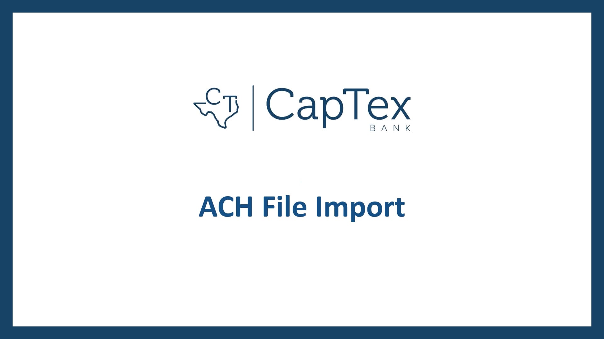 ACH File Import