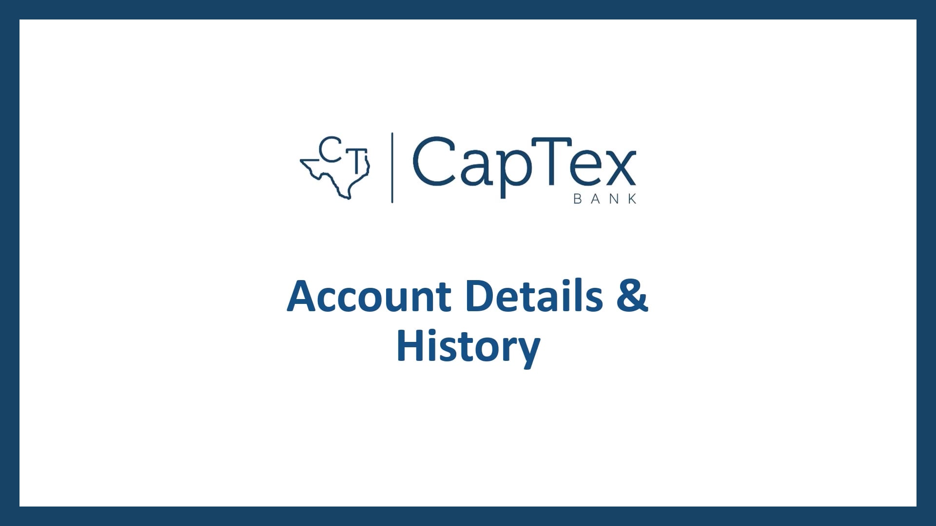 Account Details and History